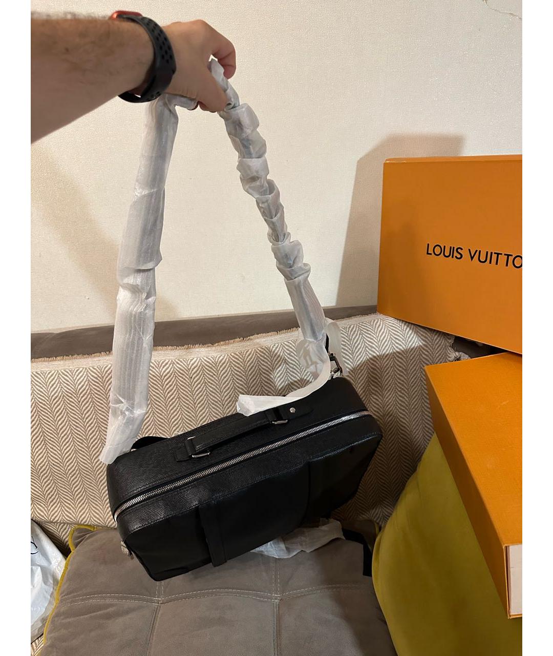 LOUIS VUITTON Черный кожаный рюкзак, фото 7