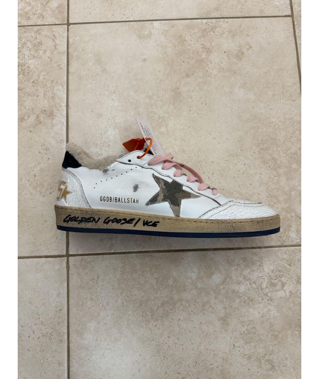 GOLDEN GOOSE DELUXE BRAND Белые кожаные низкие кроссовки / кеды, фото 5