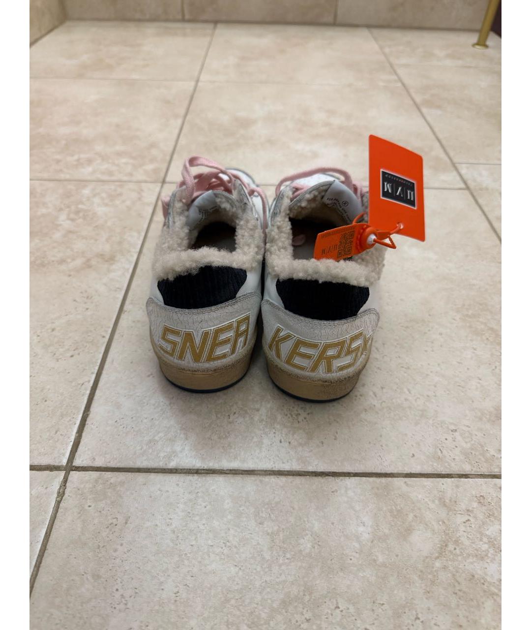 GOLDEN GOOSE DELUXE BRAND Белые кожаные низкие кроссовки / кеды, фото 4