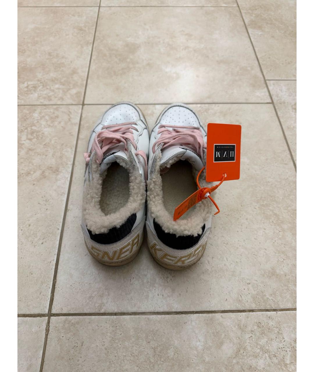GOLDEN GOOSE DELUXE BRAND Белые кожаные низкие кроссовки / кеды, фото 3