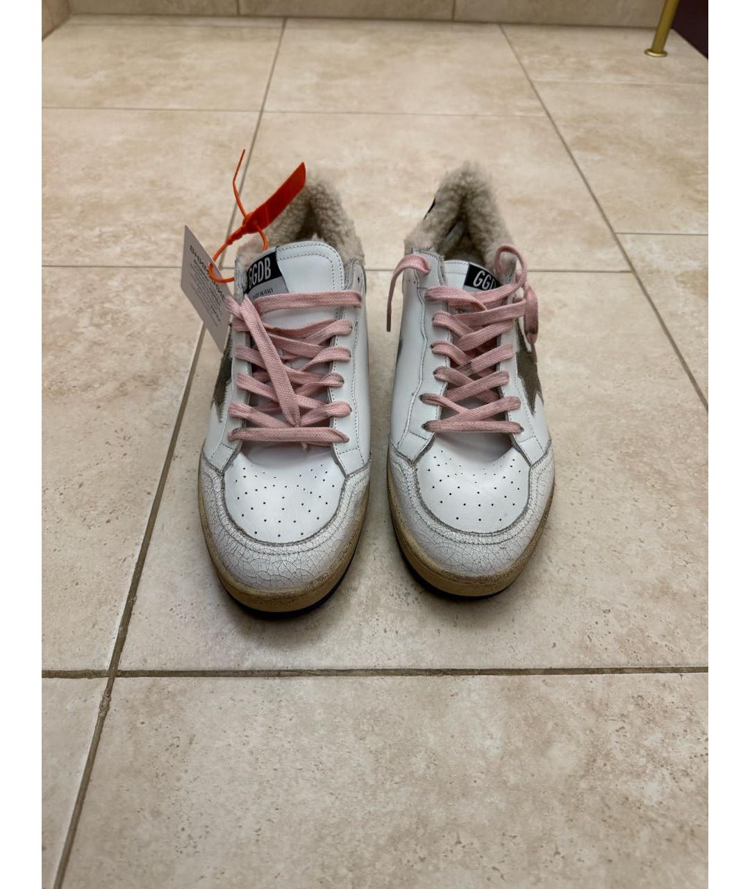 GOLDEN GOOSE DELUXE BRAND Белые кожаные низкие кроссовки / кеды, фото 2