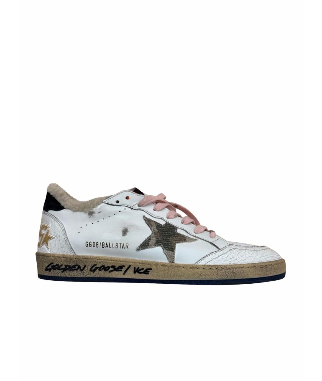 GOLDEN GOOSE DELUXE BRAND Белые кожаные низкие кроссовки / кеды, фото 1