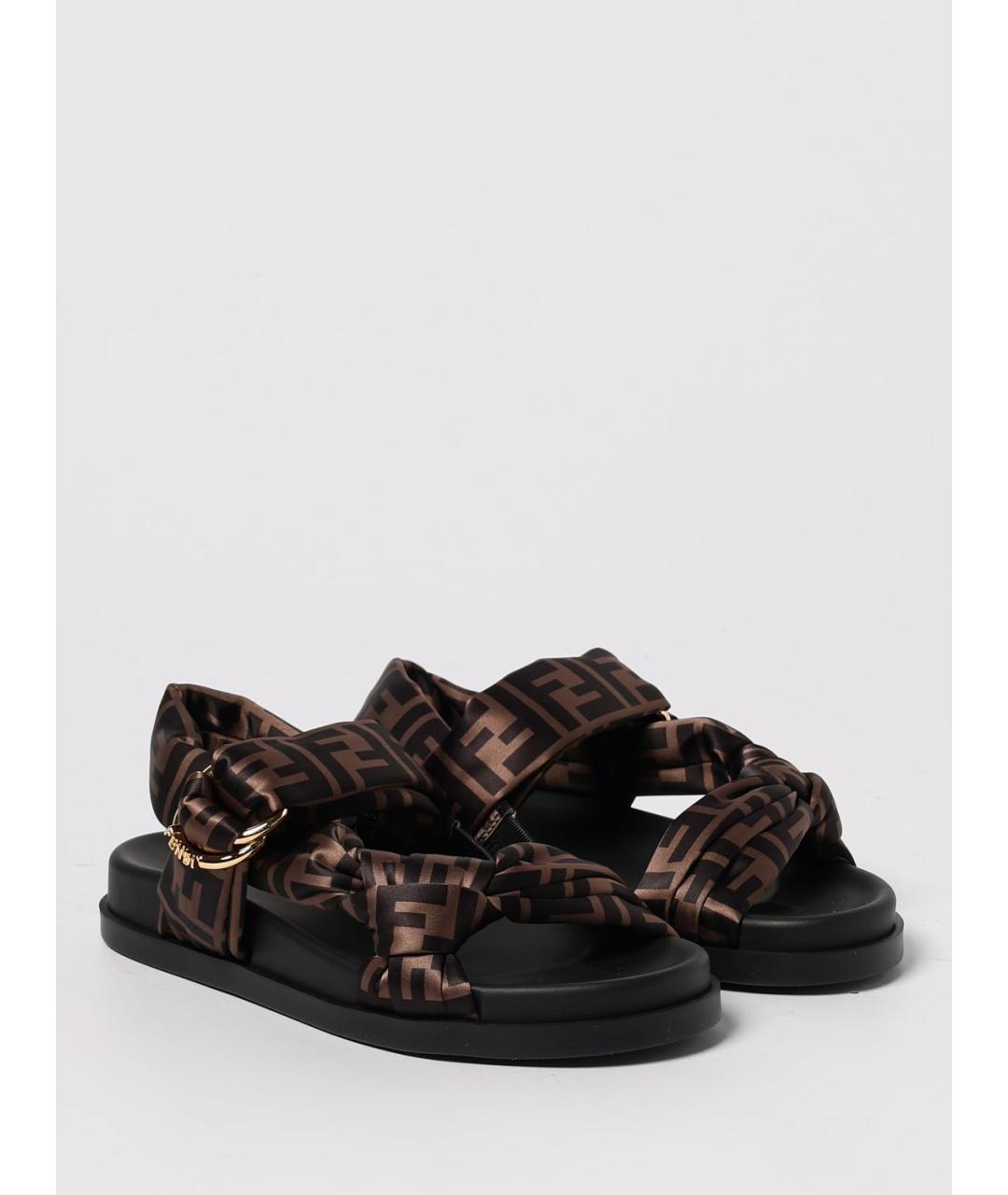 FENDI Коричневые сандалии, фото 2