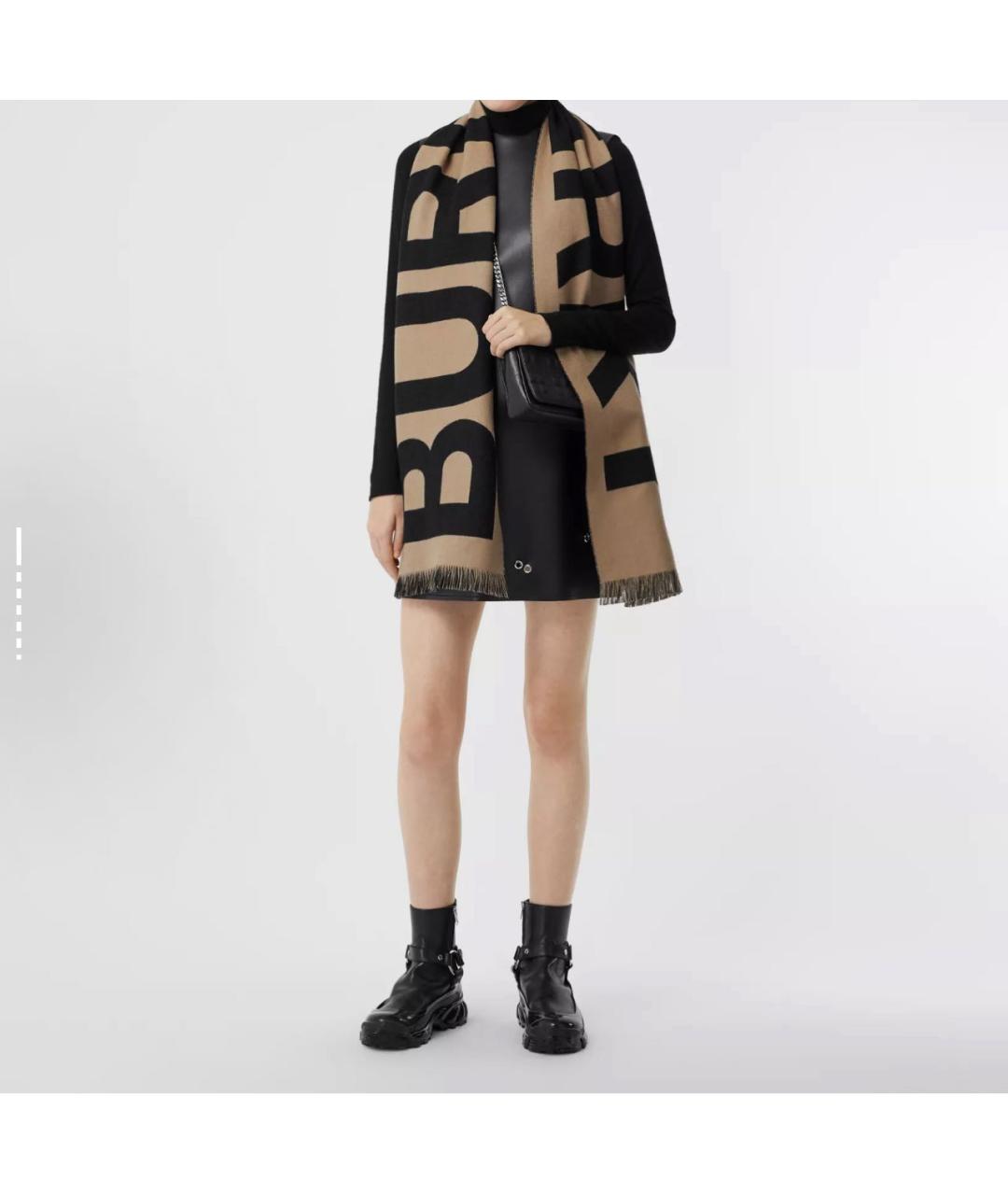 BURBERRY Бежевый шарф, фото 4