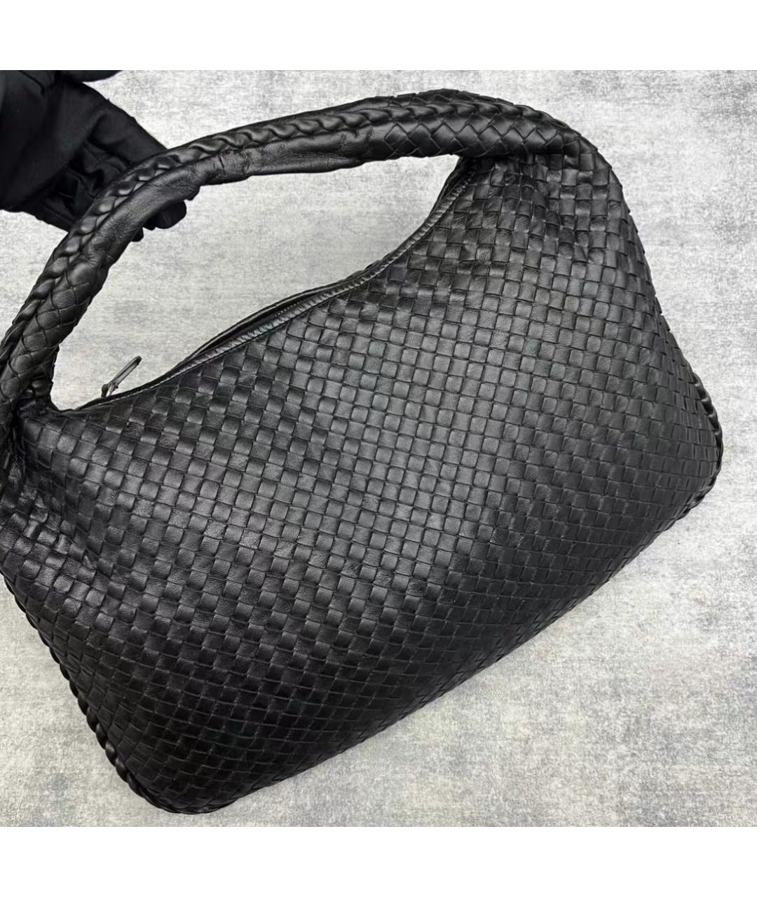 BOTTEGA VENETA Черная кожаная сумка через плечо, фото 2