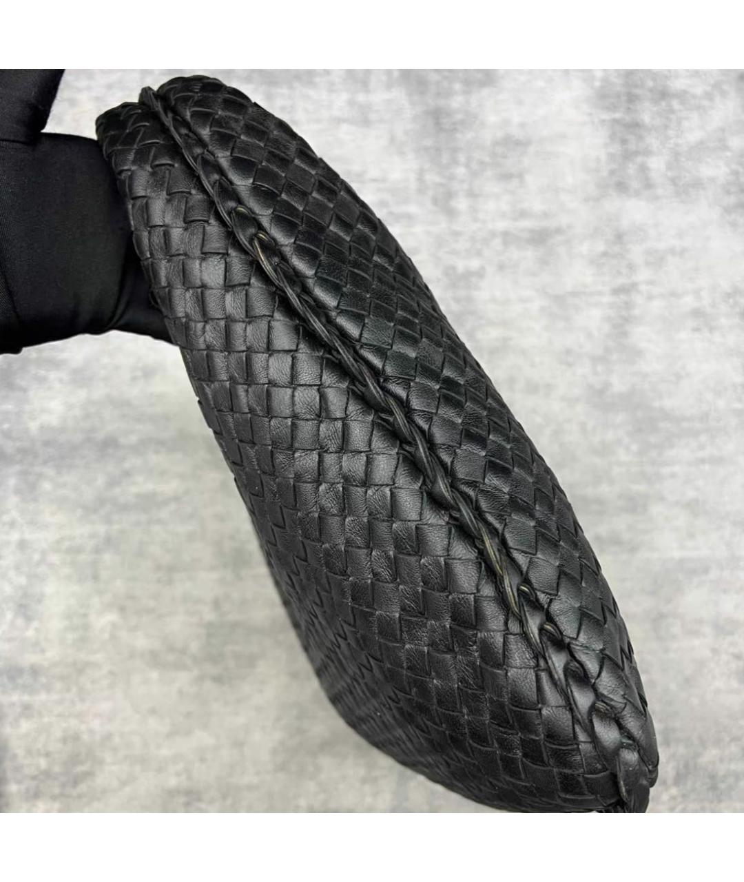 BOTTEGA VENETA Черная кожаная сумка через плечо, фото 5