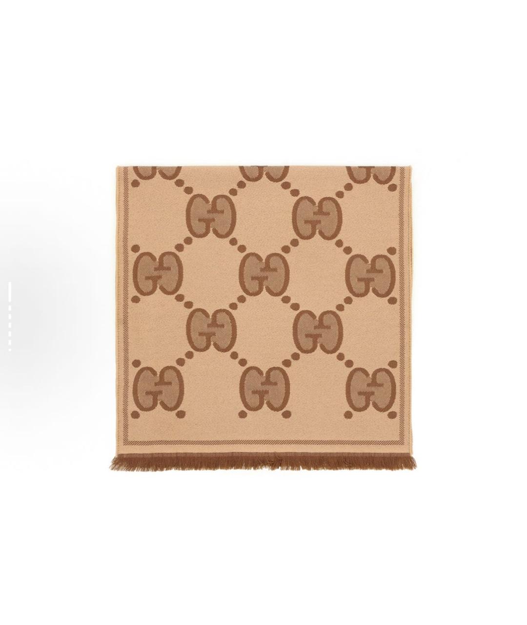 GUCCI Коричневый шарф, фото 4