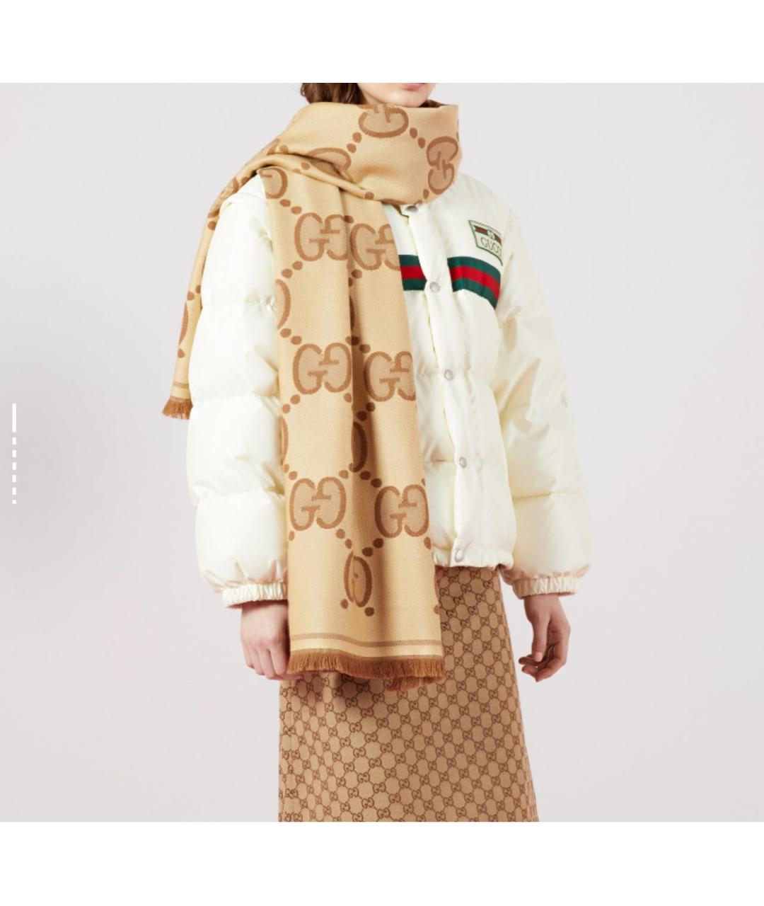 GUCCI Коричневый шарф, фото 5