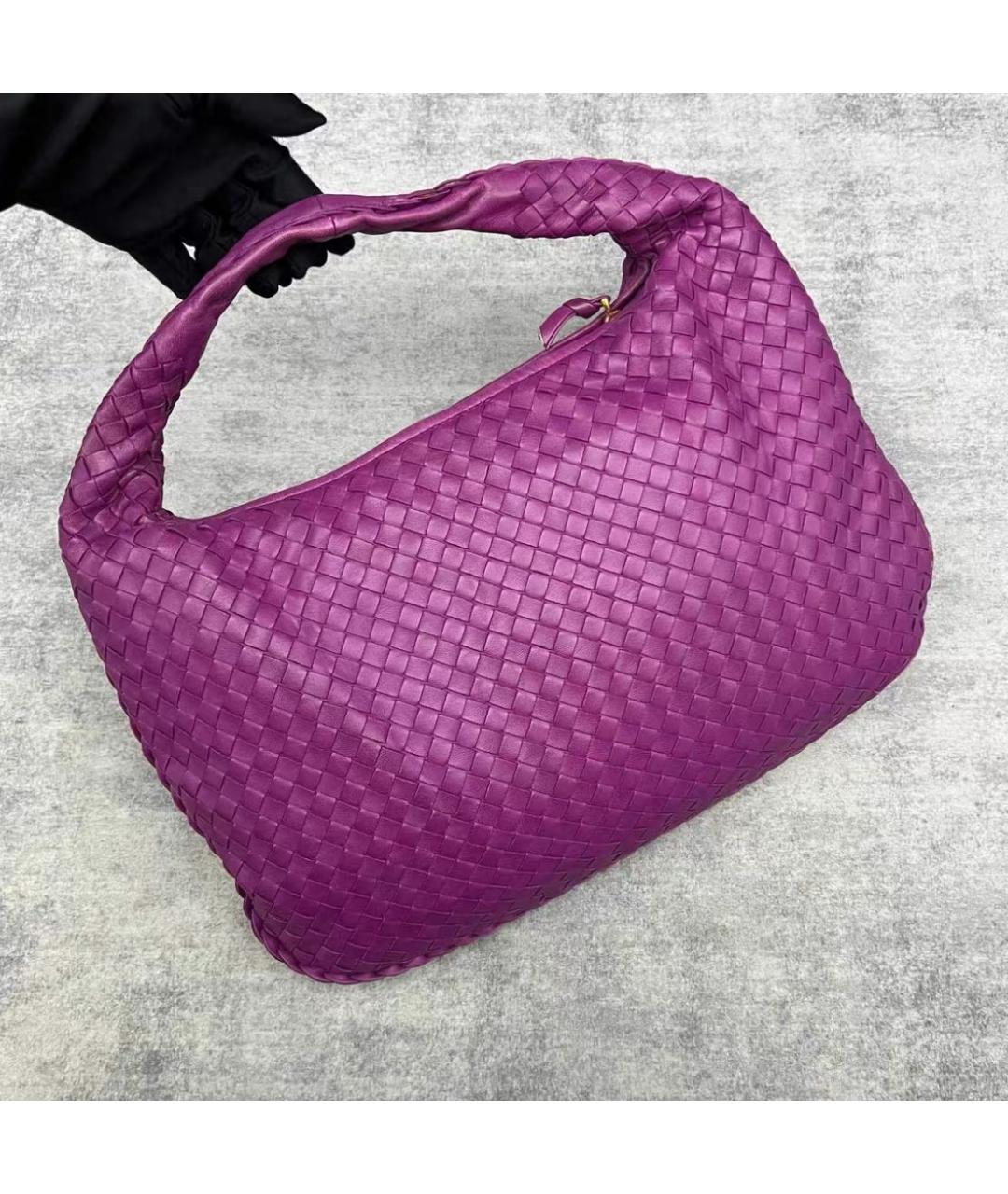 BOTTEGA VENETA Фиолетовая кожаная сумка через плечо, фото 6
