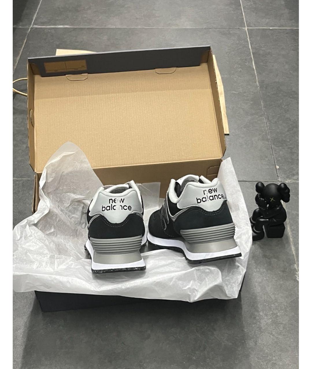 NEW BALANCE Черные замшевые низкие кроссовки / кеды, фото 8