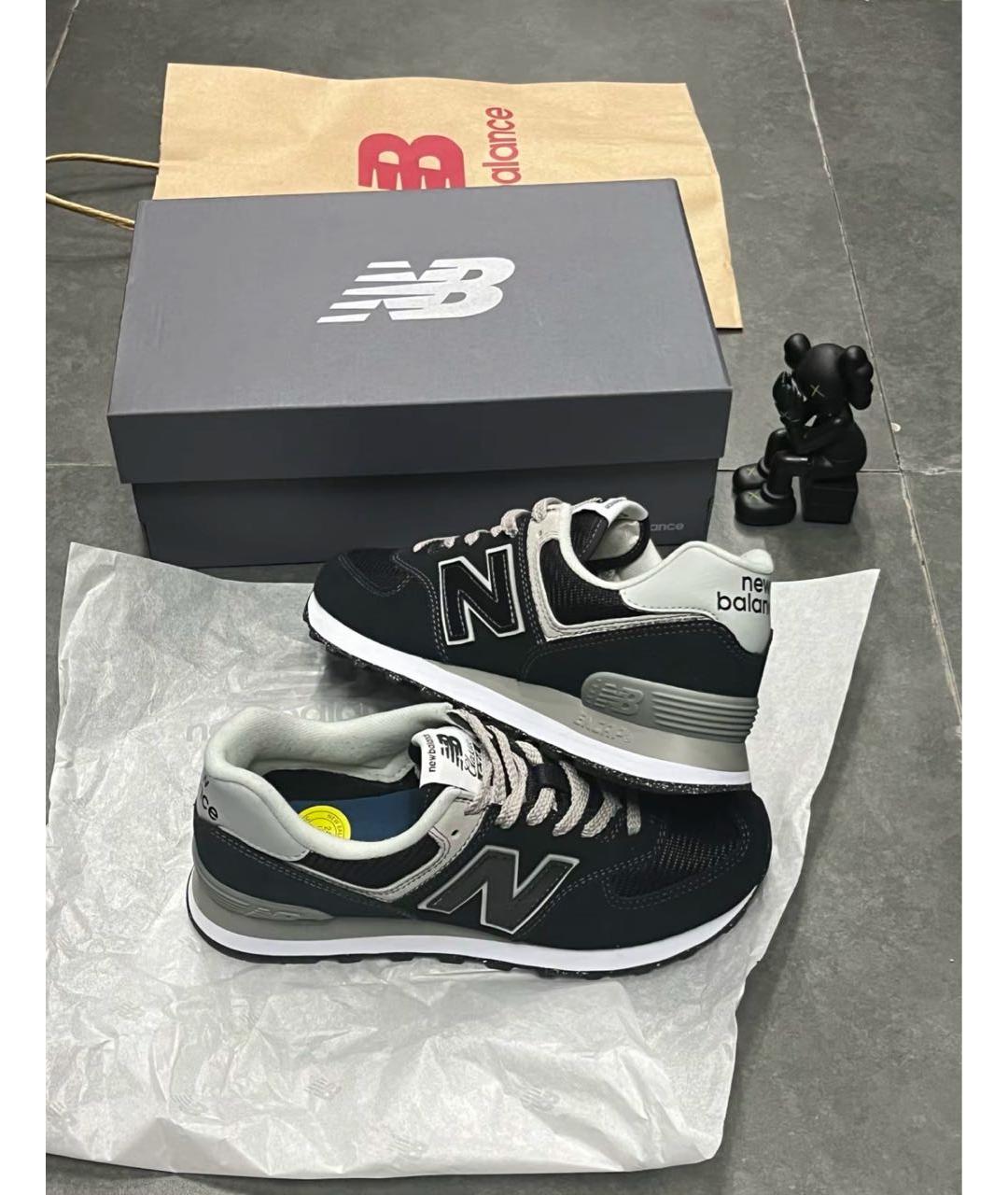NEW BALANCE Черные замшевые низкие кроссовки / кеды, фото 6