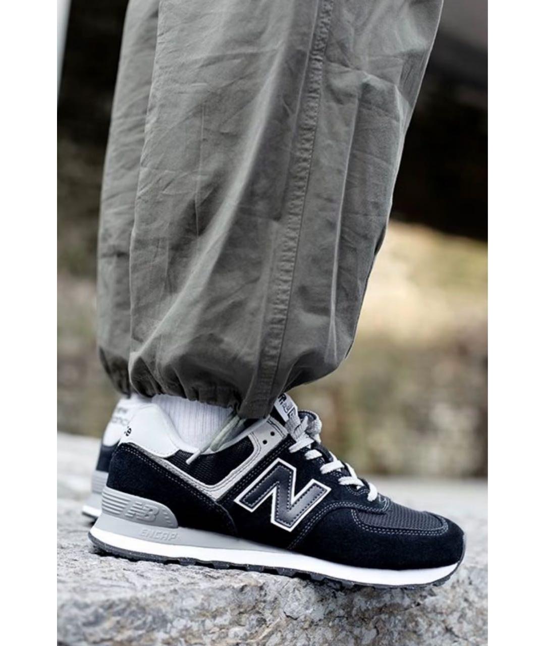 NEW BALANCE Черные замшевые низкие кроссовки / кеды, фото 5