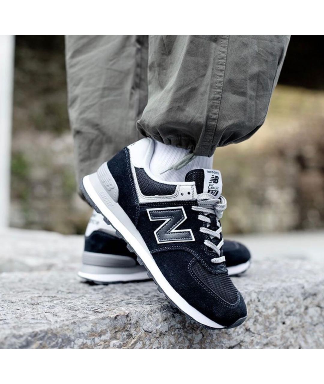 NEW BALANCE Черные замшевые низкие кроссовки / кеды, фото 4