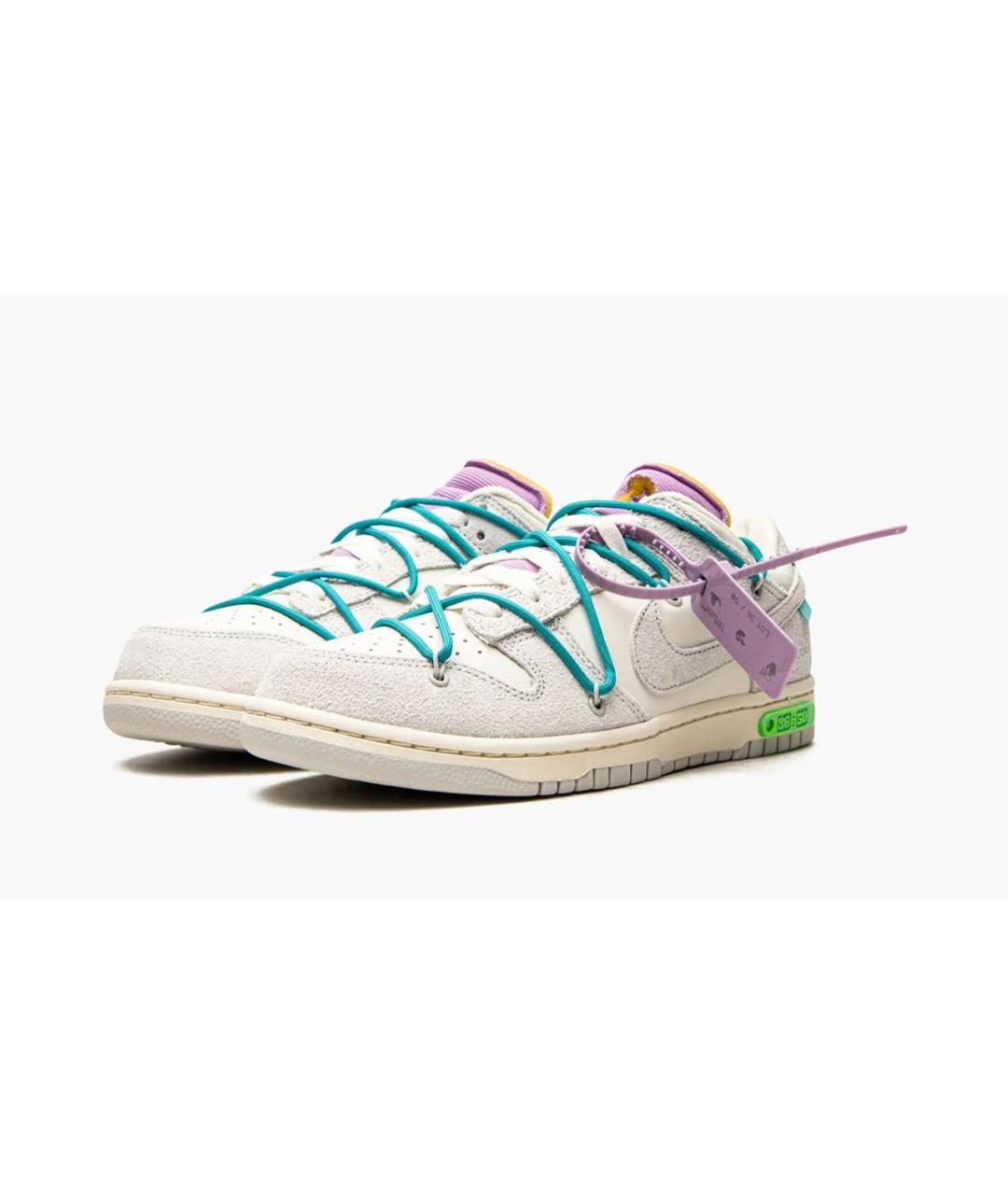 NIKE X OFF-WHITE Серые замшевые низкие кроссовки / кеды, фото 2