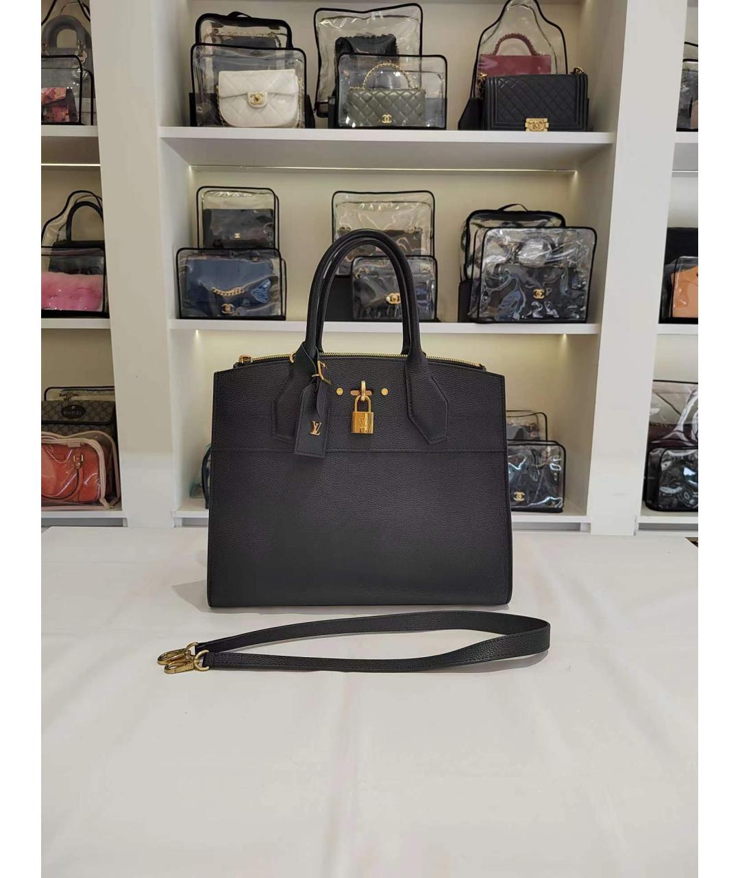LOUIS VUITTON Черная кожаная сумка тоут, фото 2