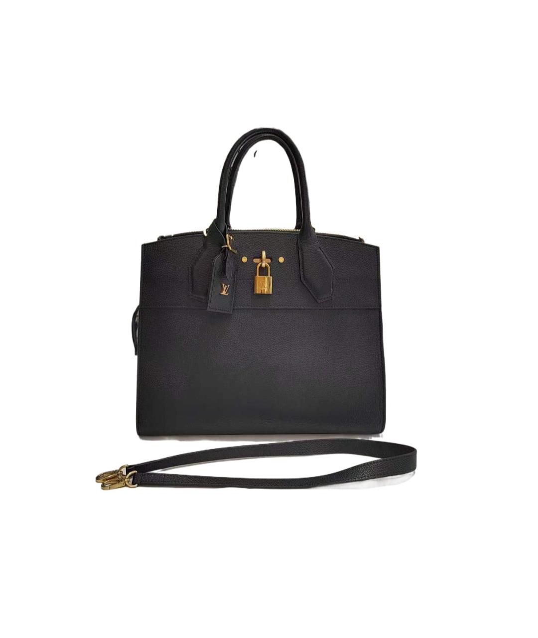 LOUIS VUITTON Черная кожаная сумка тоут, фото 1