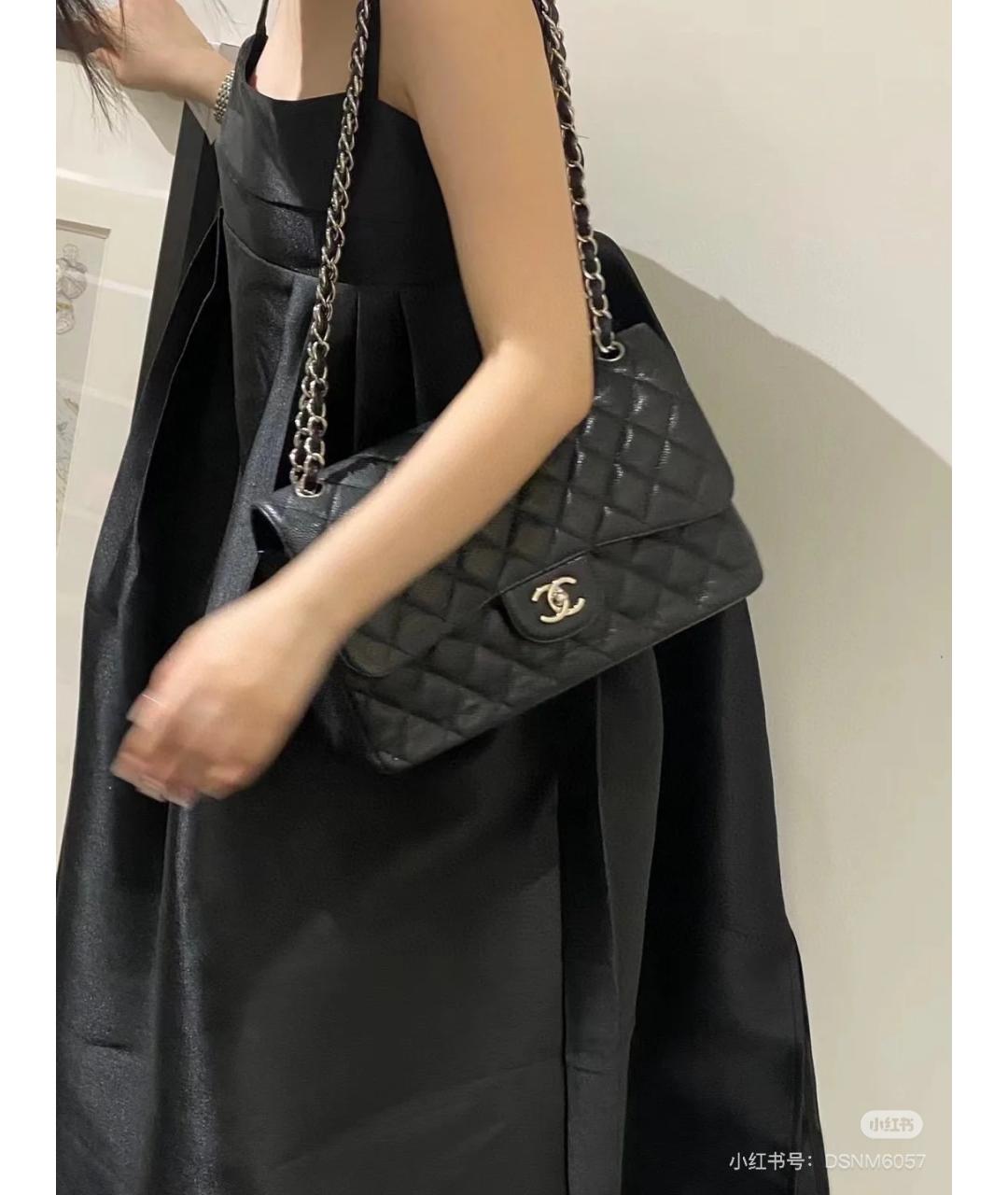 CHANEL Черная кожаная сумка через плечо, фото 6