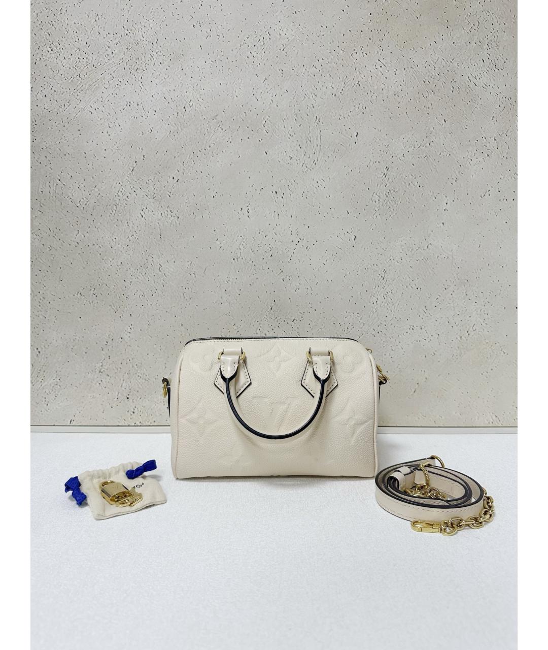 LOUIS VUITTON Белая кожаная сумка с короткими ручками, фото 7