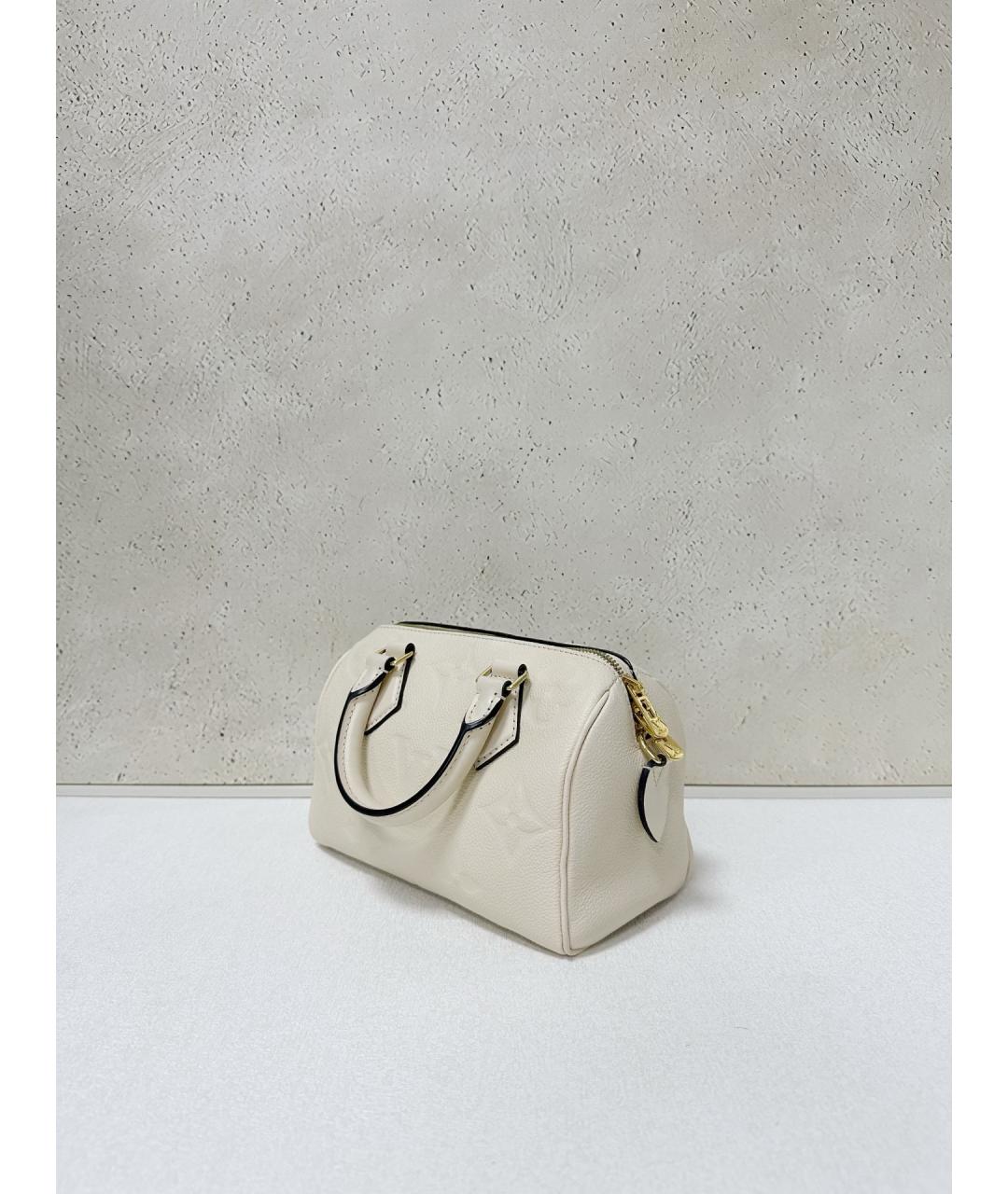 LOUIS VUITTON Белая кожаная сумка с короткими ручками, фото 3