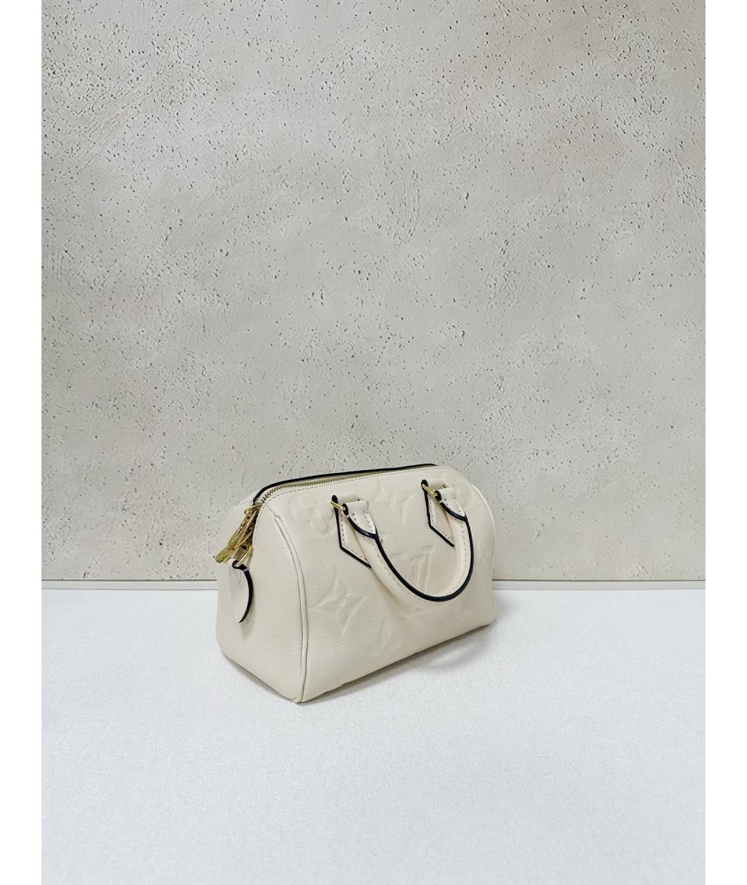 LOUIS VUITTON Белая кожаная сумка с короткими ручками, фото 4