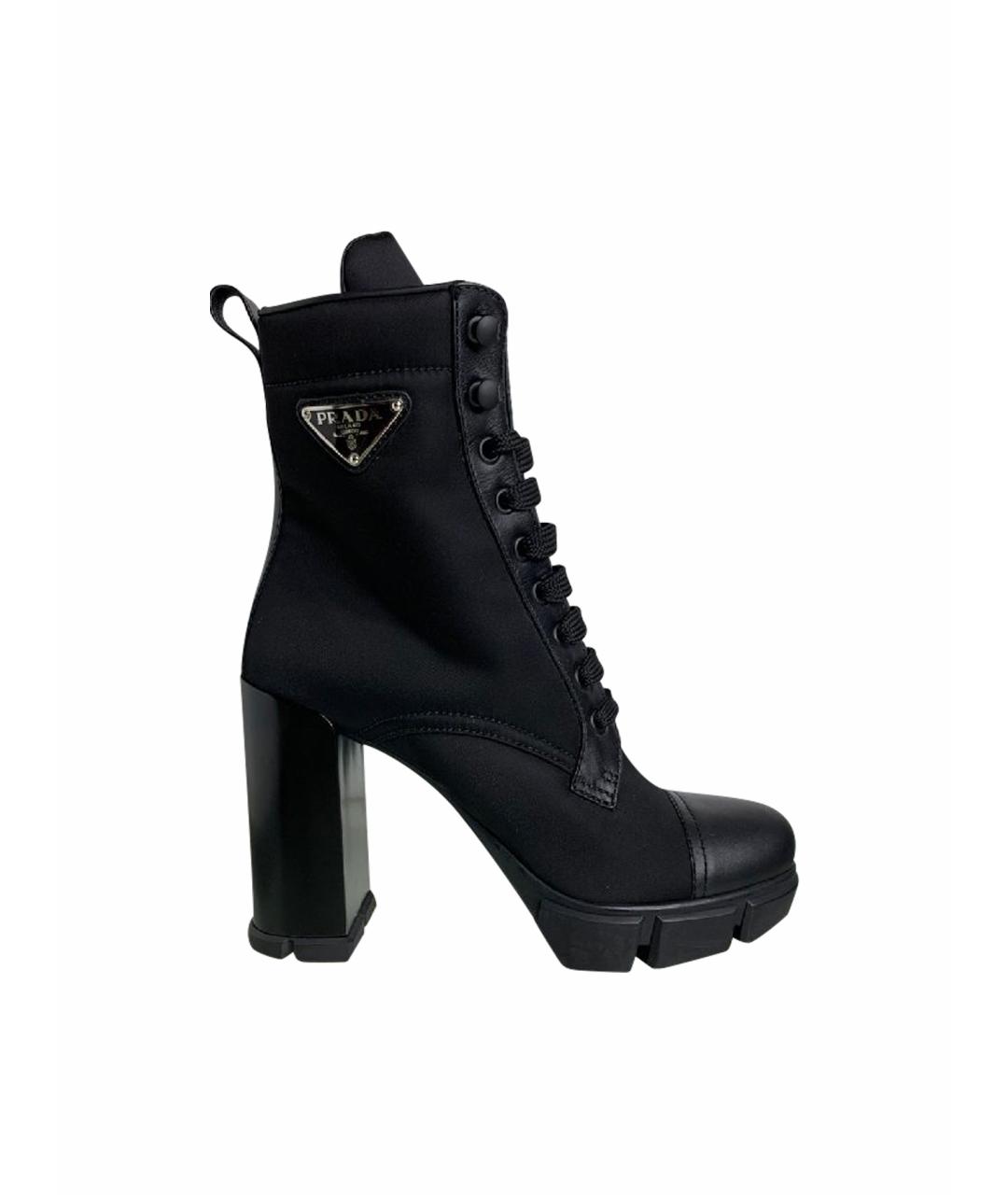 PRADA Черные кожаные ботильоны, фото 1