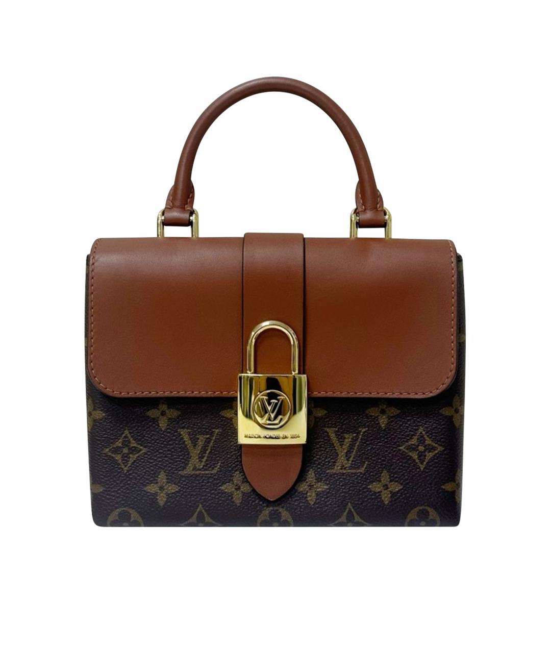 LOUIS VUITTON Коричневая кожаная сумка с короткими ручками, фото 1