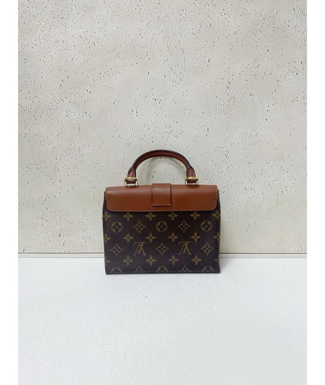 LOUIS VUITTON Коричневая кожаная сумка с короткими ручками, фото 2