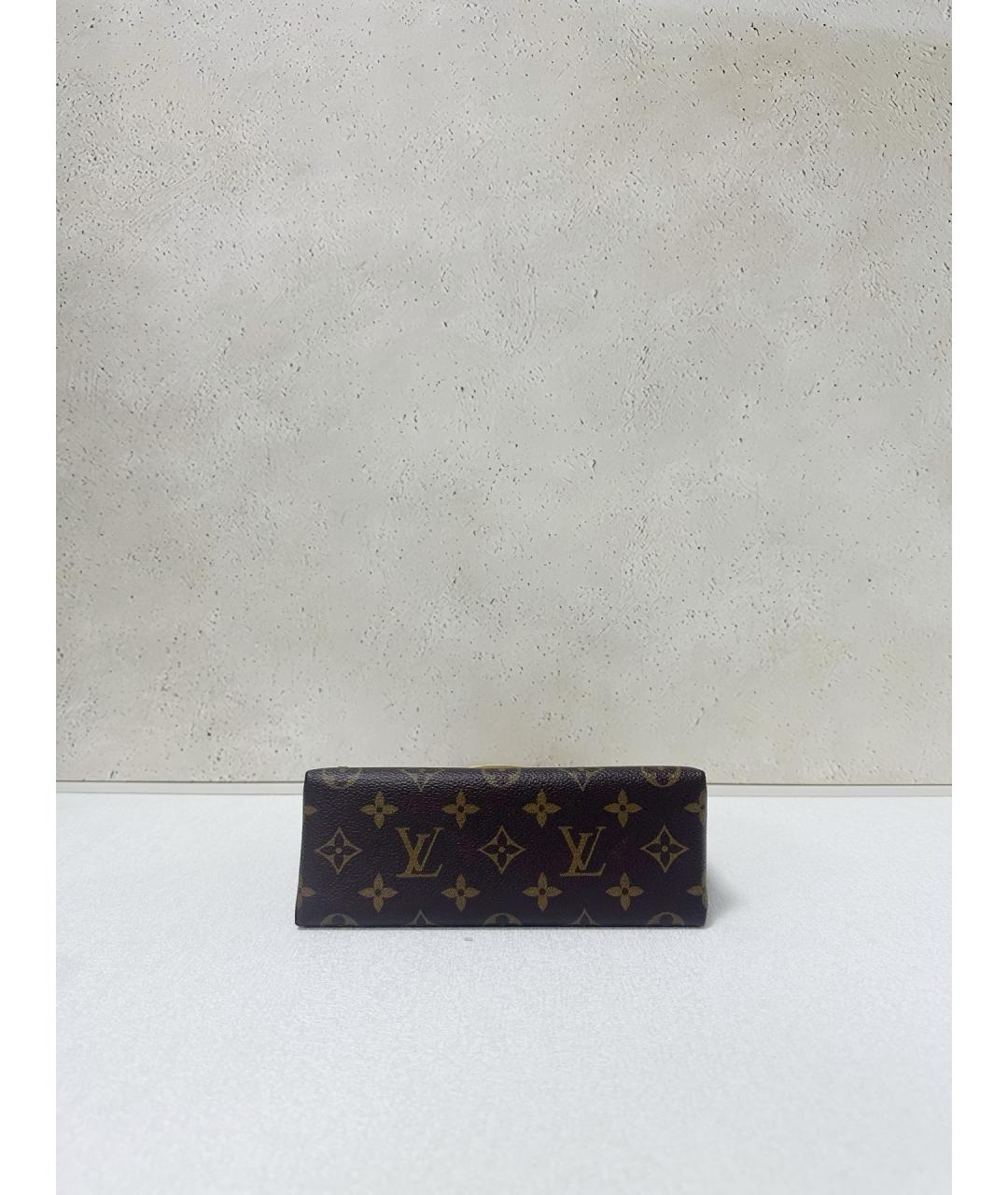 LOUIS VUITTON Коричневая кожаная сумка с короткими ручками, фото 5