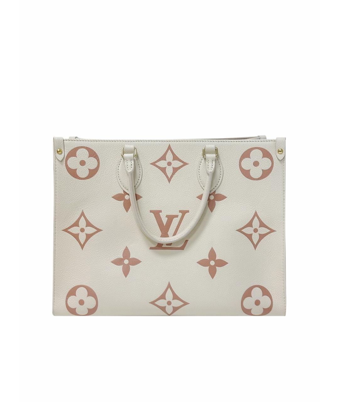 LOUIS VUITTON Бежевая кожаная сумка тоут, фото 1
