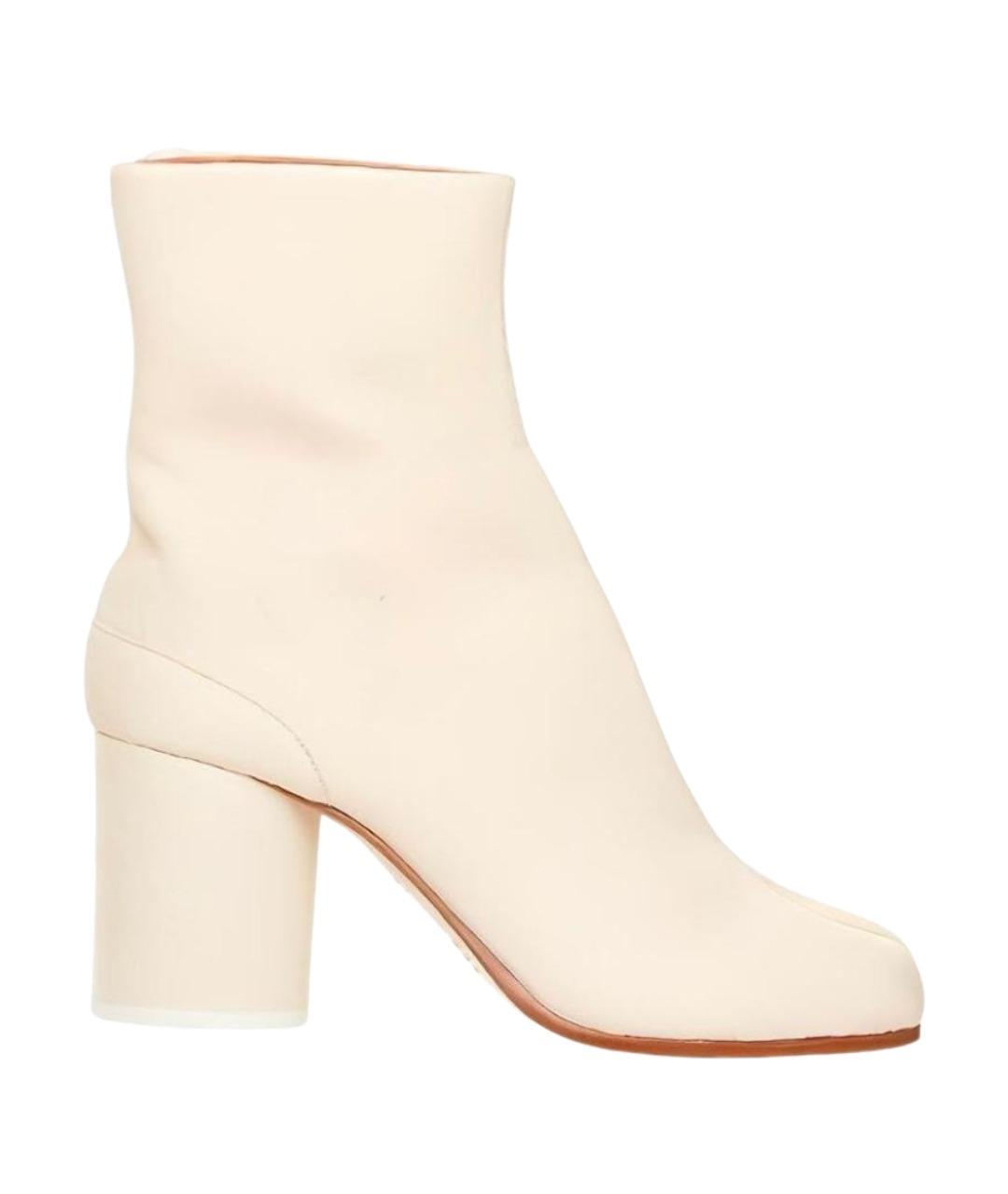 MAISON MARGIELA Белые кожаные ботильоны, фото 1