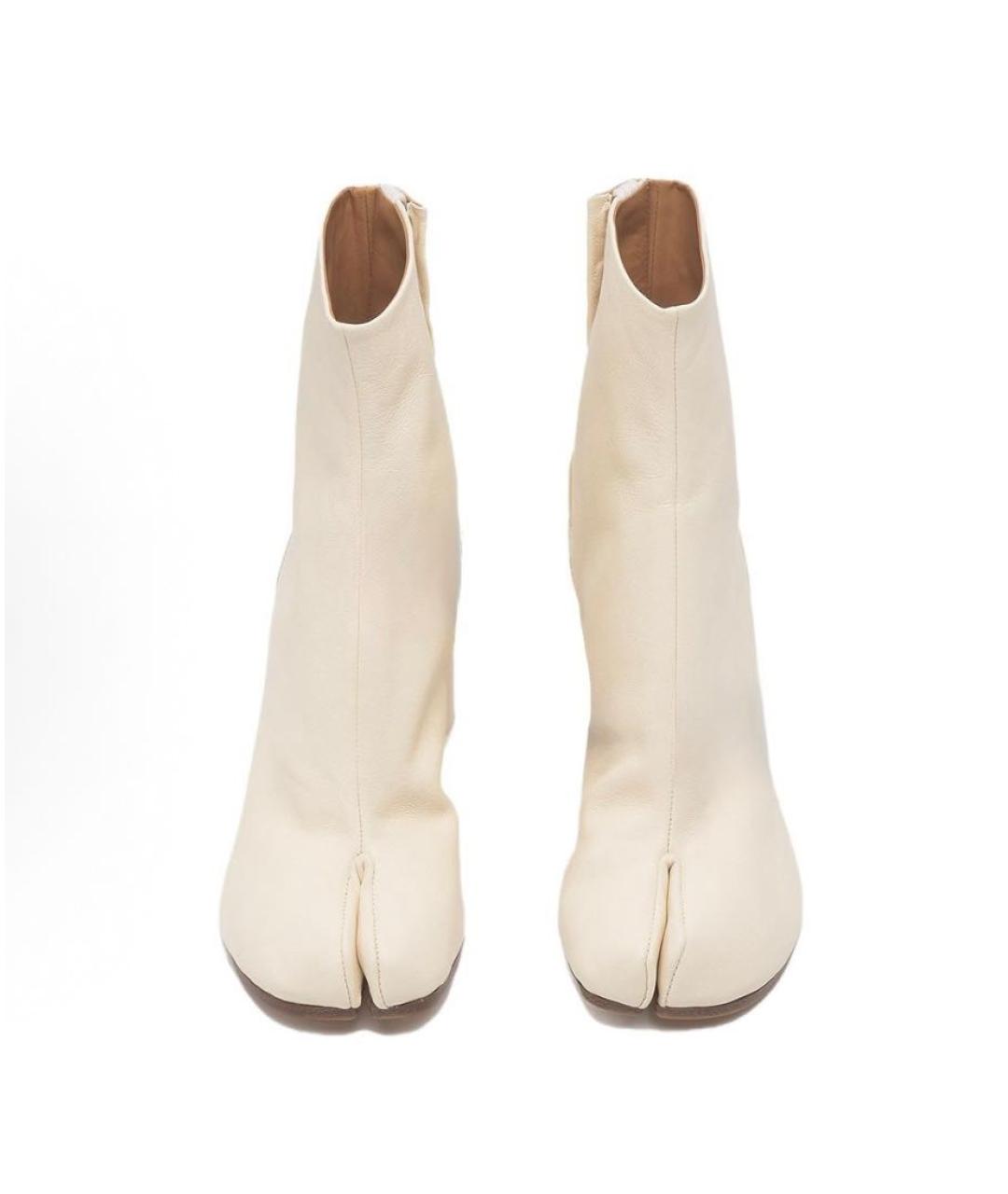 MAISON MARGIELA Белые кожаные ботильоны, фото 4