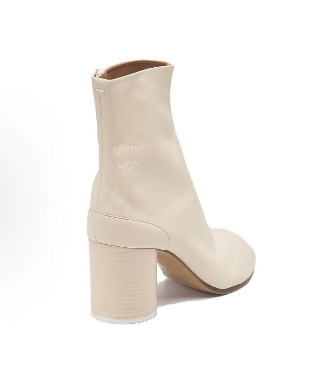 MAISON MARGIELA Белые кожаные ботильоны, фото 3