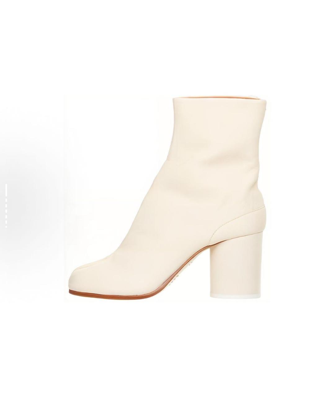 MAISON MARGIELA Белые кожаные ботильоны, фото 2