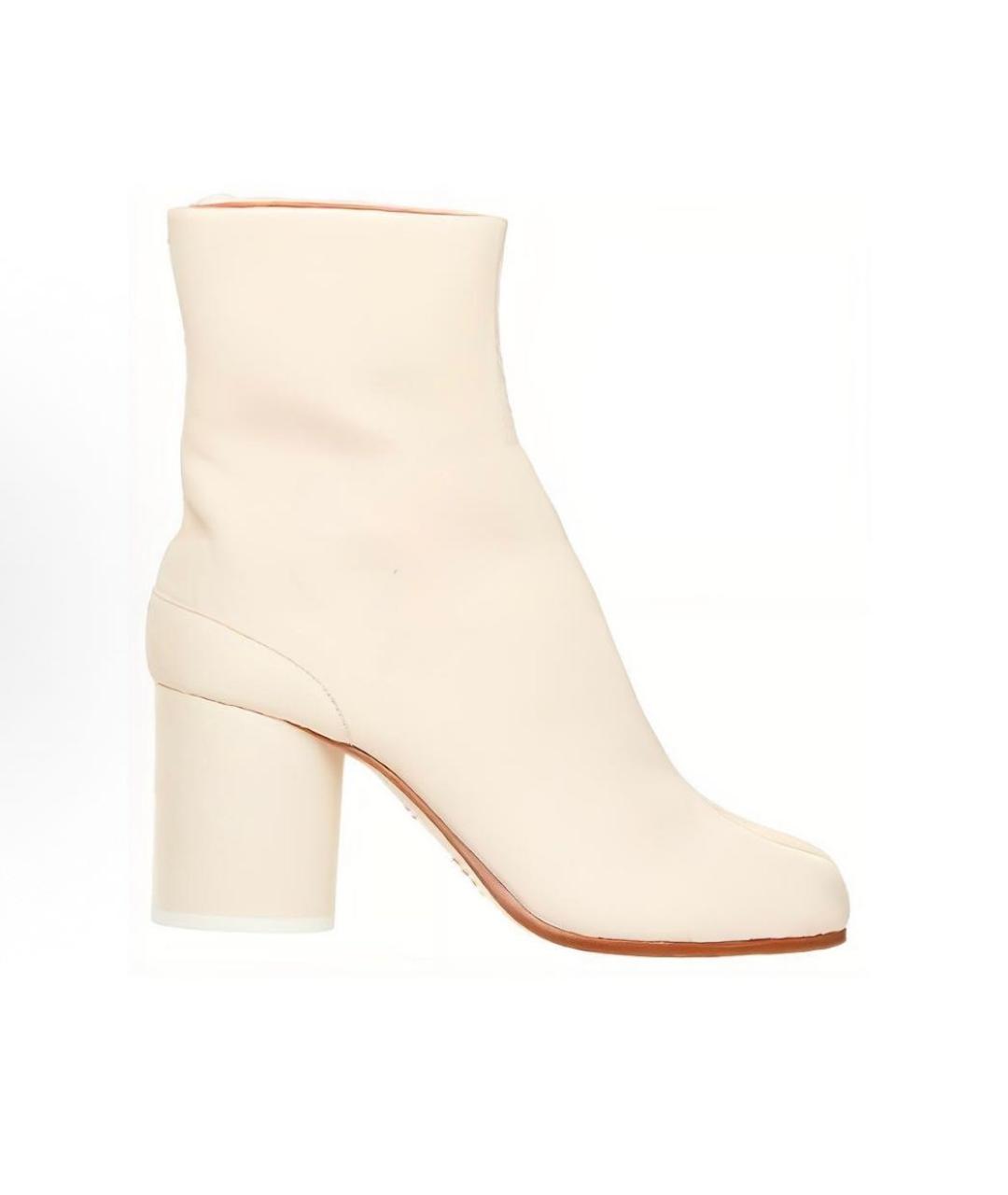 MAISON MARGIELA Белые кожаные ботильоны, фото 9