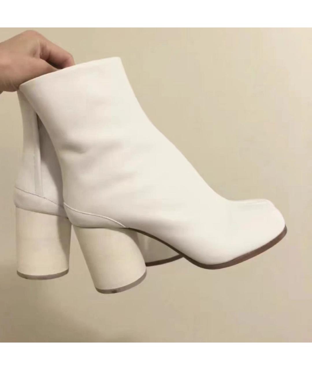 MAISON MARGIELA Белые кожаные ботильоны, фото 7