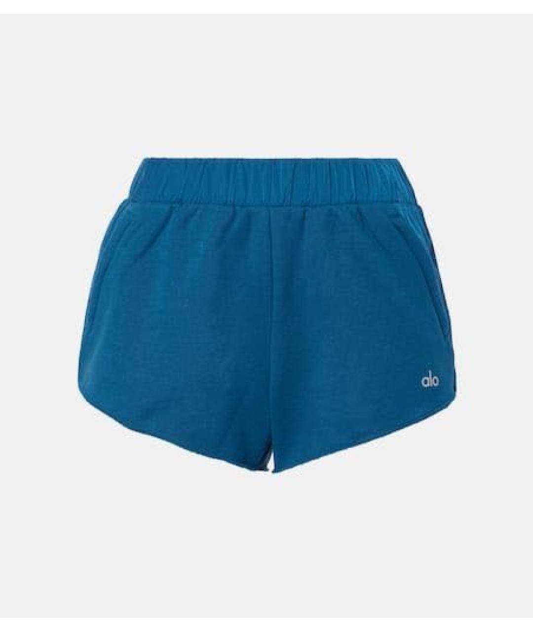 ALO YOGA Бирюзовые хлопковые спортивные брюки и шорты, фото 5