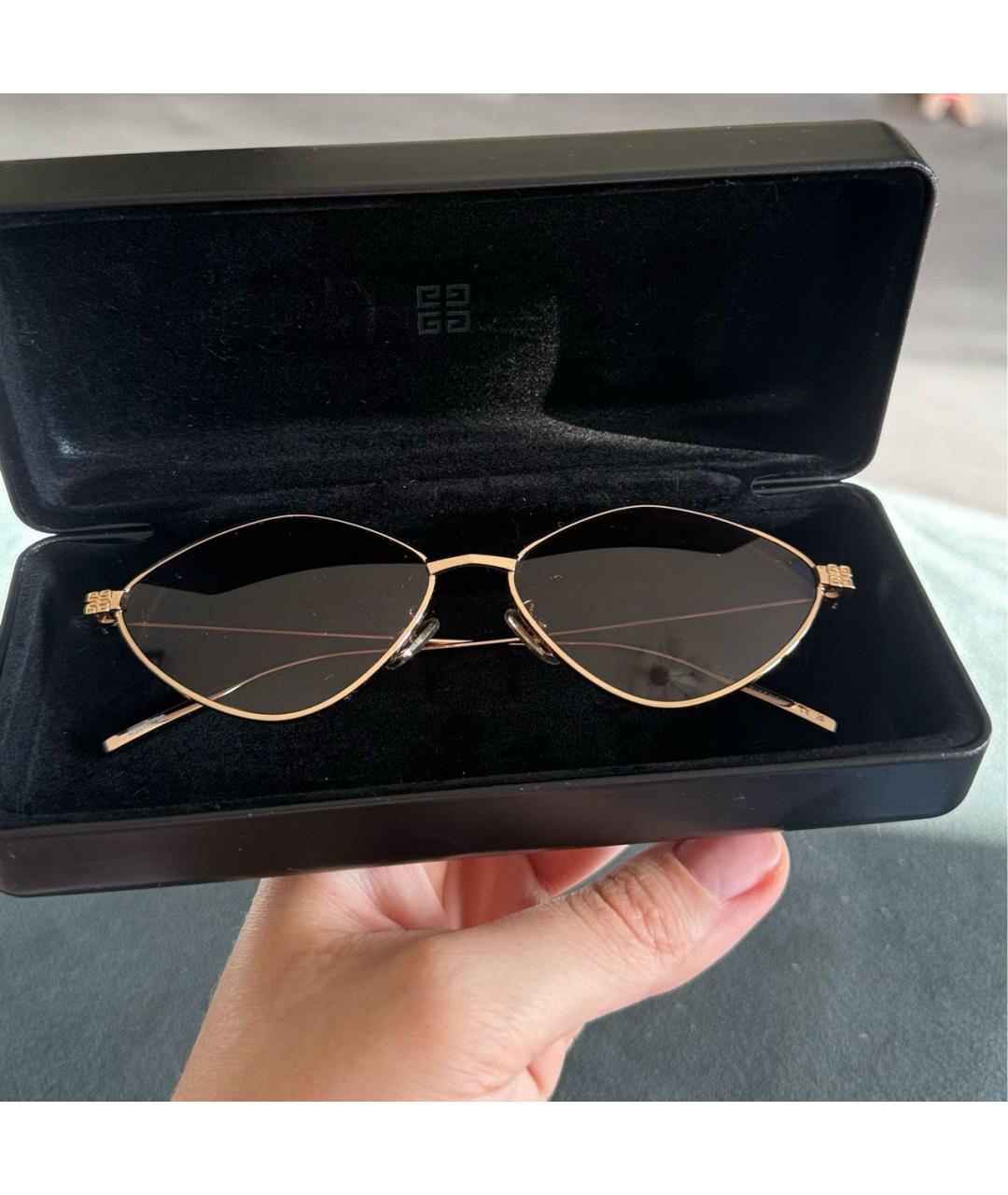 GIVENCHY Золотые металлические солнцезащитные очки, фото 5