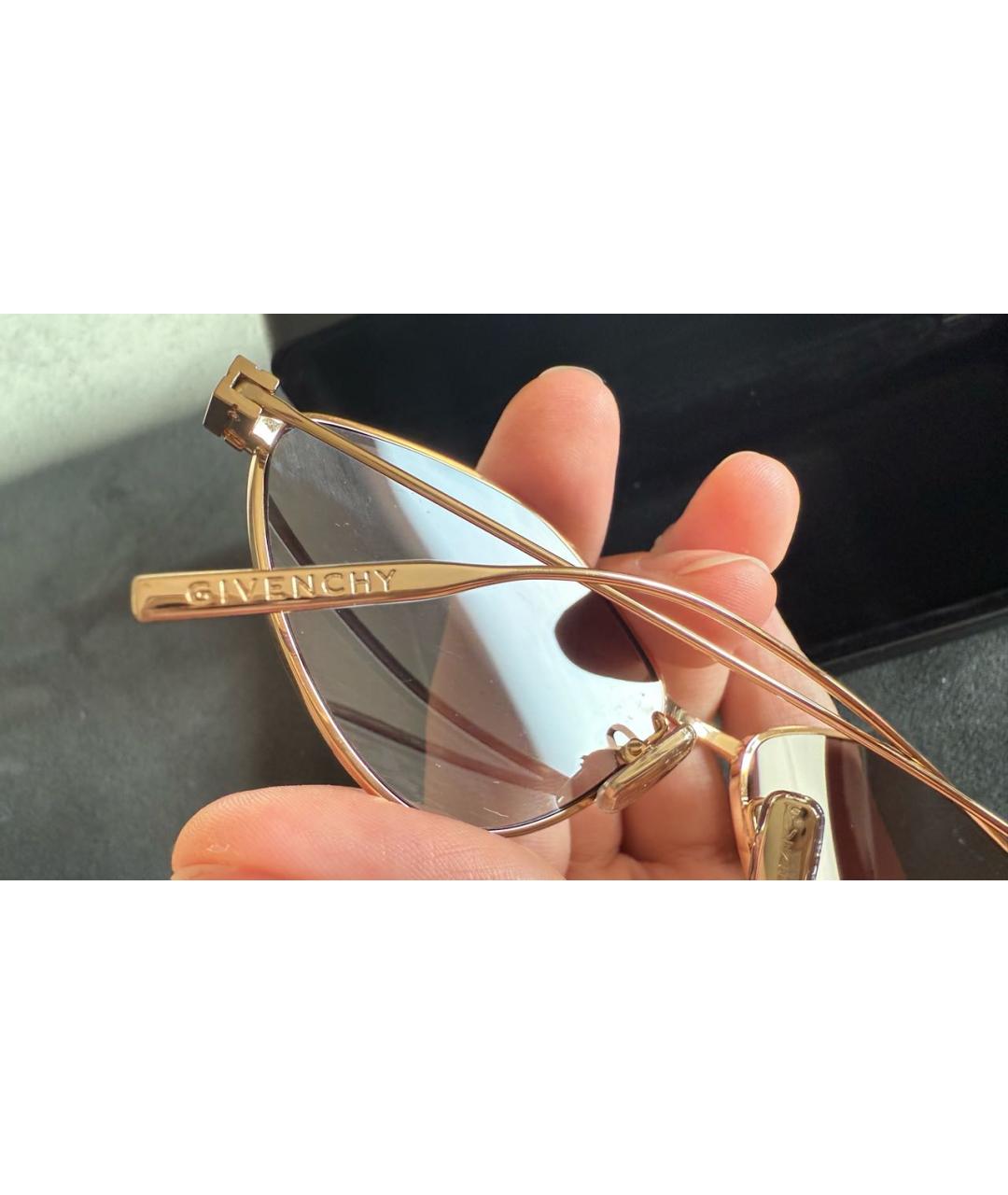 GIVENCHY Золотые металлические солнцезащитные очки, фото 3