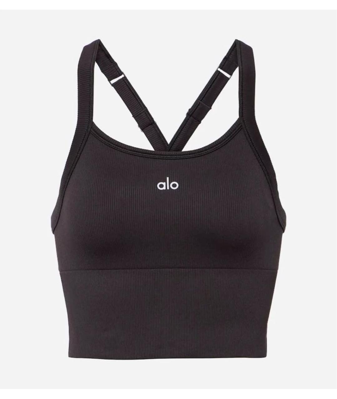 ALO YOGA Черная майка, фото 4