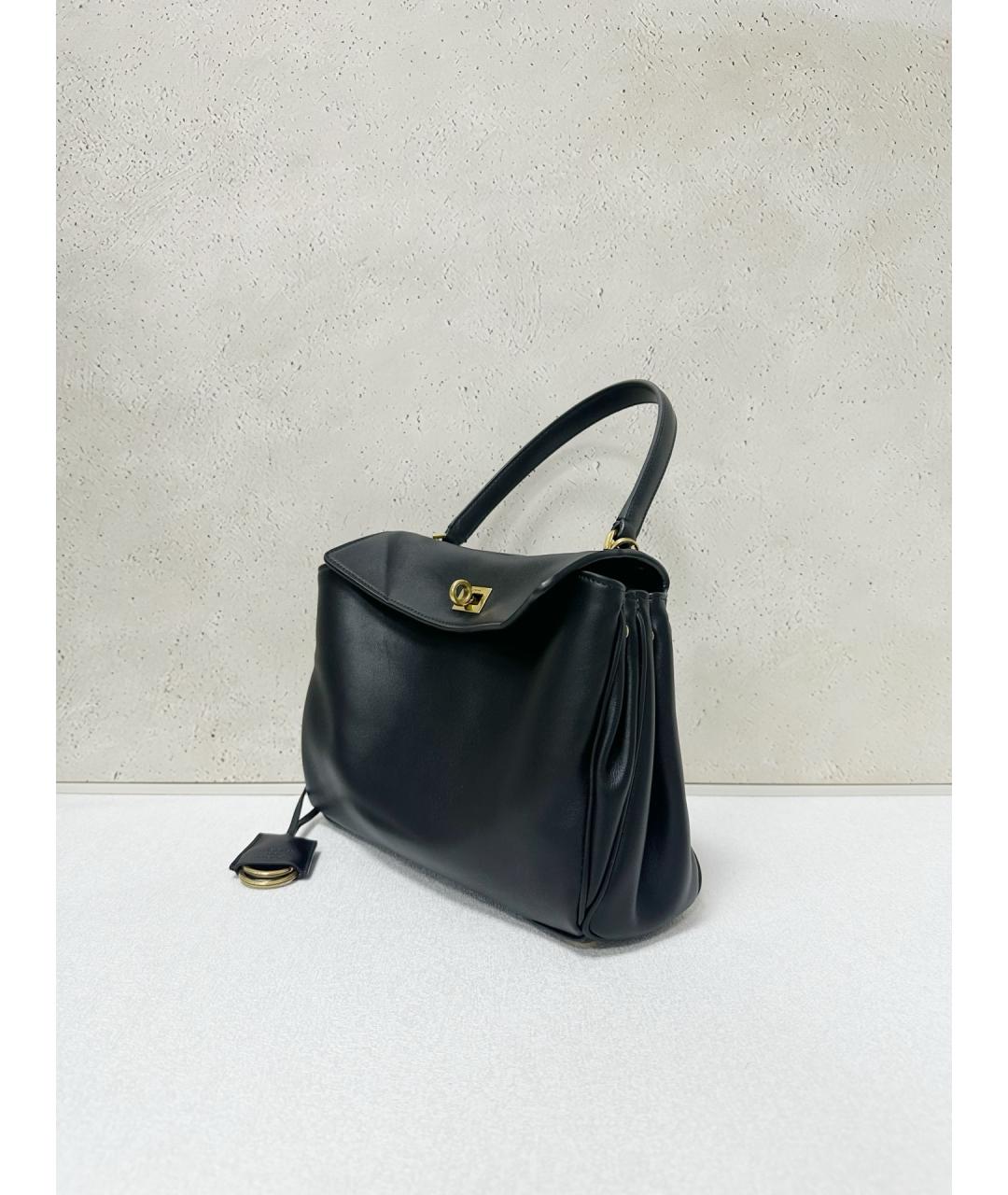 BALENCIAGA Черная кожаная сумка тоут, фото 3