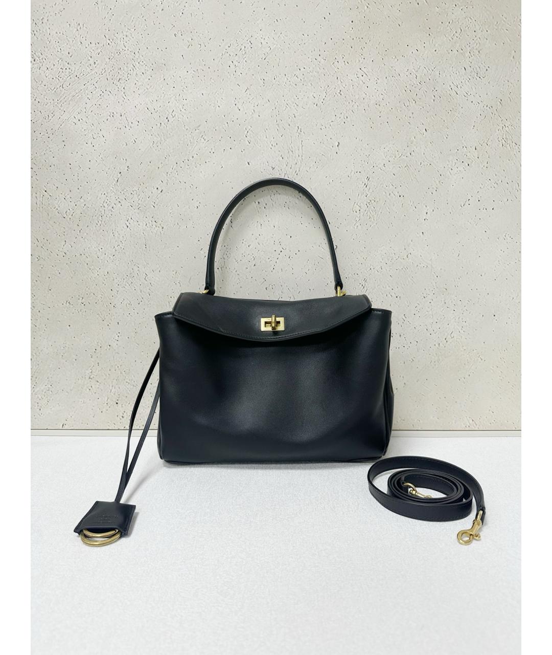 BALENCIAGA Черная кожаная сумка тоут, фото 7
