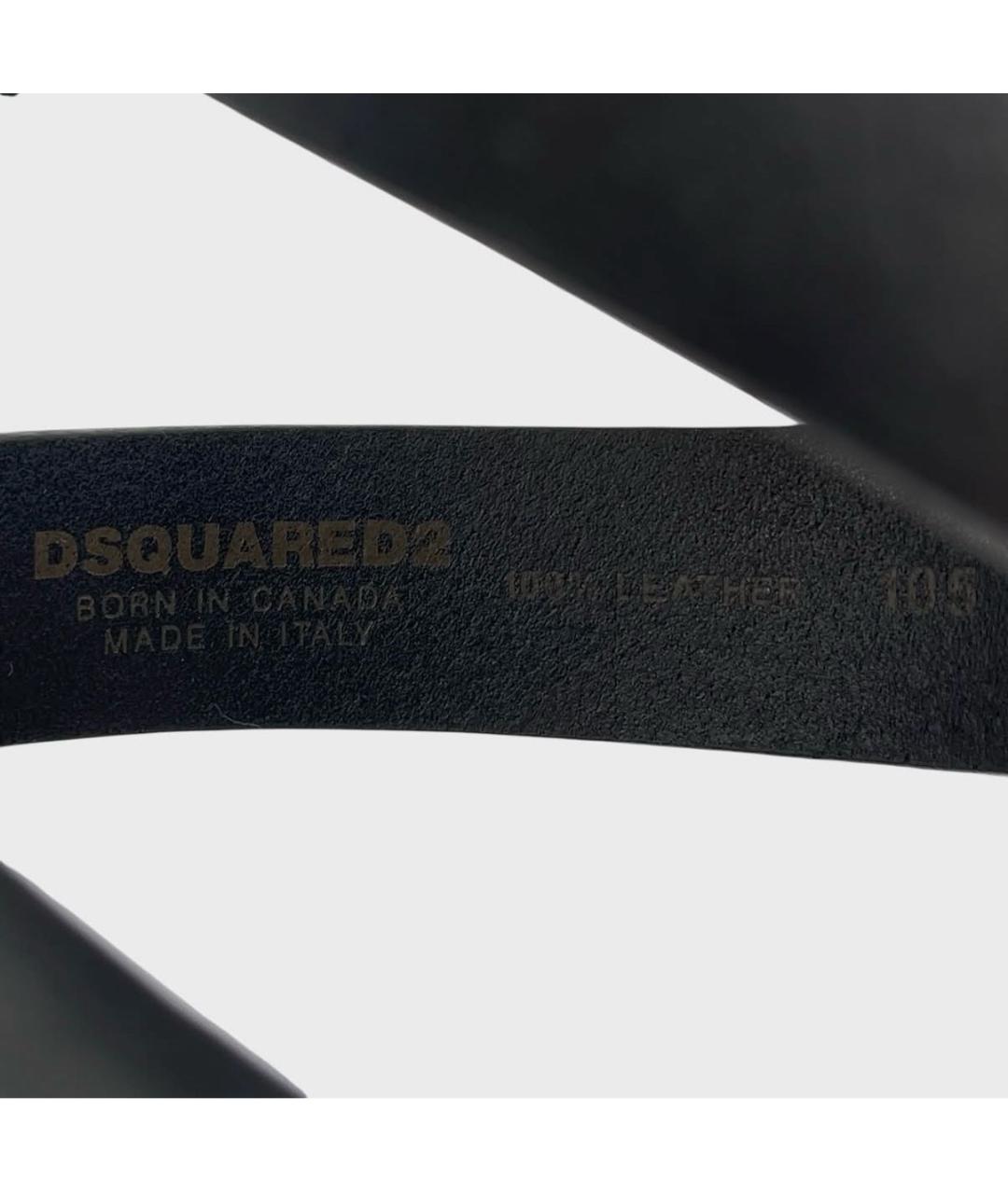 DSQUARED2 Черный кожаный ремень, фото 4
