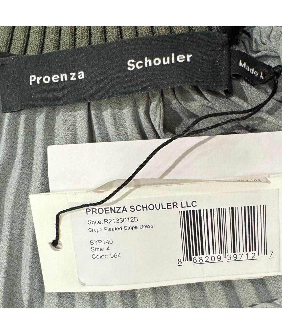 PROENZA SCHOULER Хаки полиэстеровое коктейльное платье, фото 3