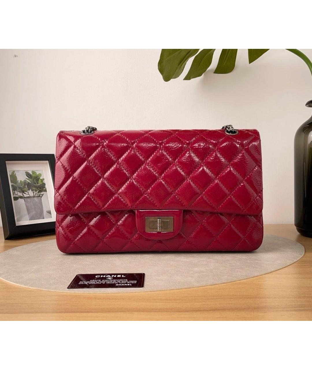 CHANEL Красная сумка через плечо из лакированной кожи, фото 9