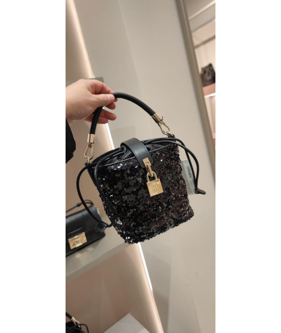 FURLA Черная кожаная сумка с короткими ручками, фото 8