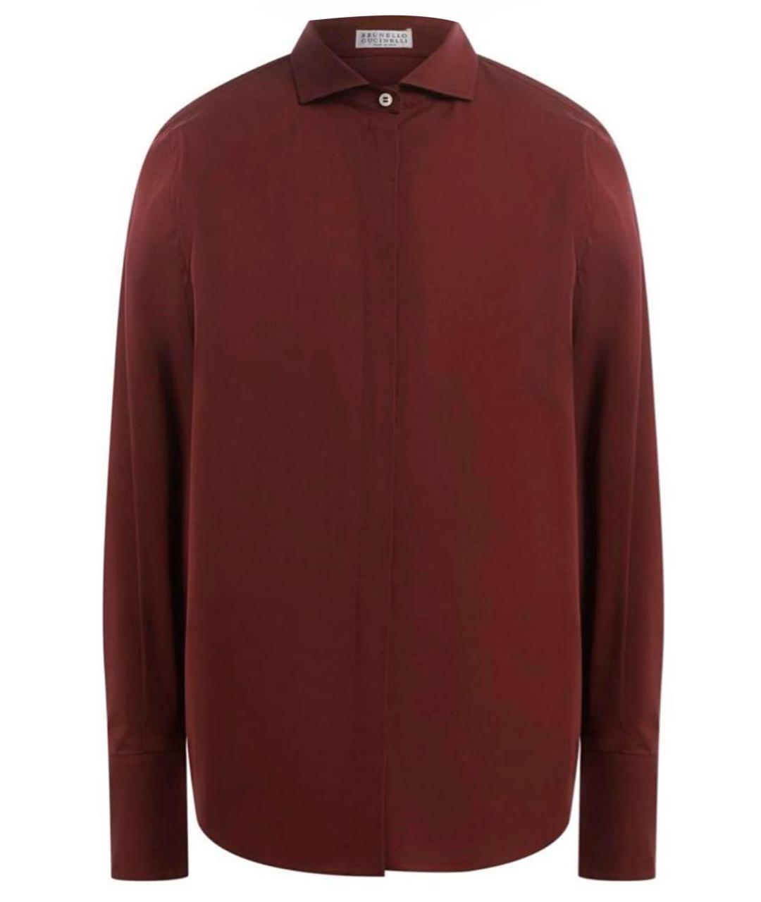 BRUNELLO CUCINELLI Бордовая хлопковая рубашка, фото 1