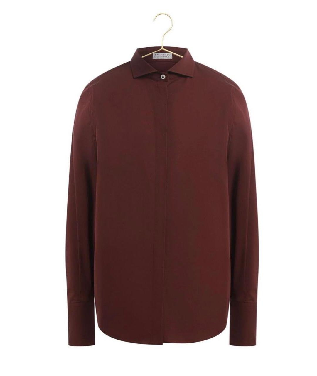 BRUNELLO CUCINELLI Бордовая хлопковая рубашка, фото 6