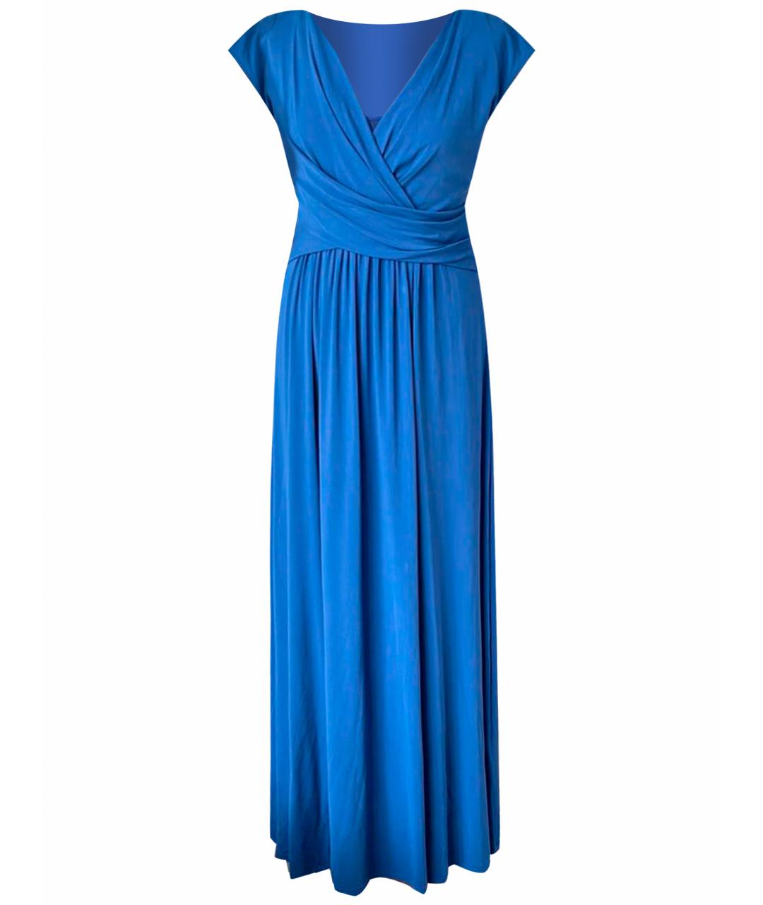 MAX MARA Синее вискозное вечернее платье, фото 1