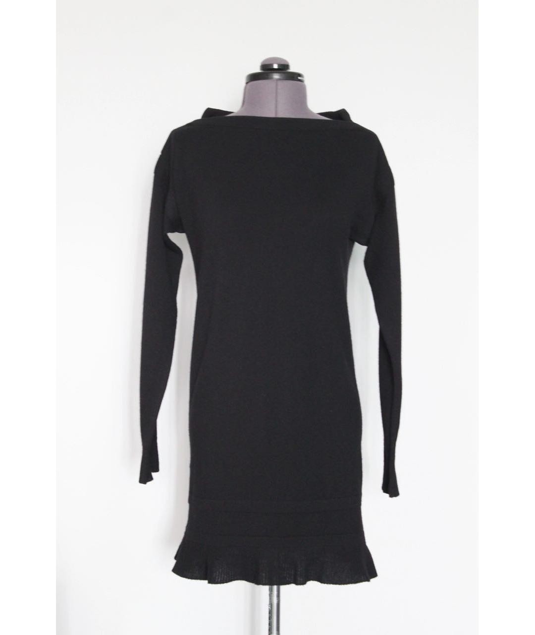 SAINT LAURENT Черное шерстяное повседневное платье, фото 3