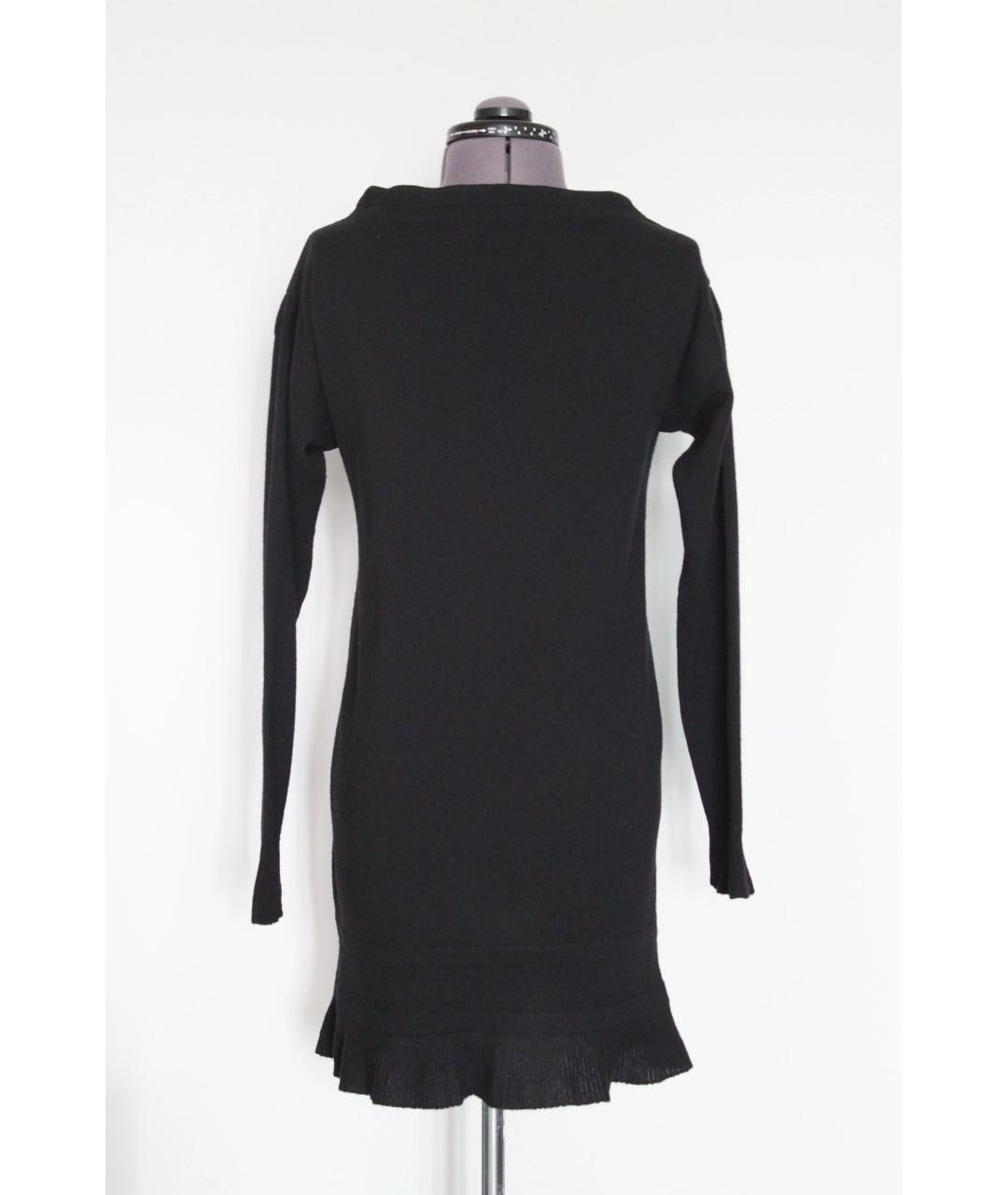 SAINT LAURENT Черное шерстяное повседневное платье, фото 4